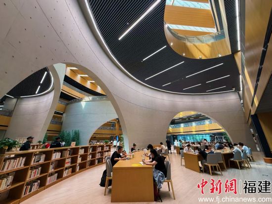 考察組一行前往石家莊市圖書館調研考察。中新網記者 呂巧琴 攝